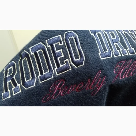 Eddie Bauer BeverlyHills Dark Blue Heavy Duty Embroidered Crewneck XL Sweatshirt - Picture 2 of 5